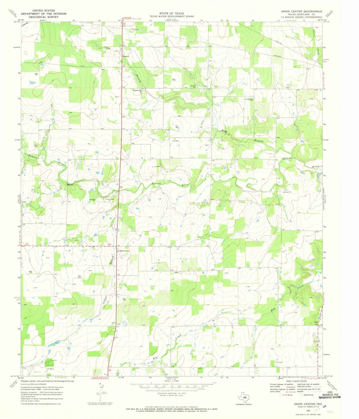 1969 Union Center, TX - Texas - USGS Topographic Map