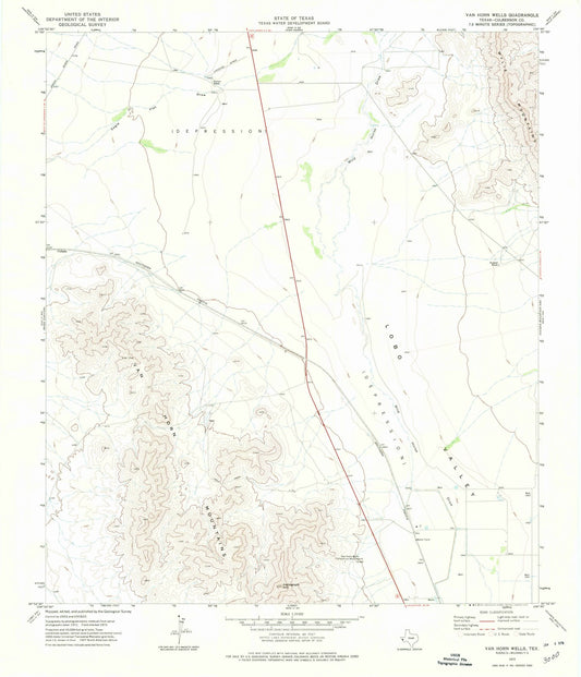 1972 Van Horn Wells, TX - Texas - USGS Topographic Map
