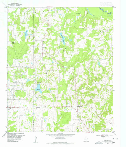 1959 Van Lake, TX - Texas - USGS Topographic Map