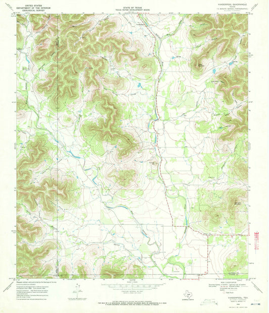 1969 Vanderpool, TX - Texas - USGS Topographic Map