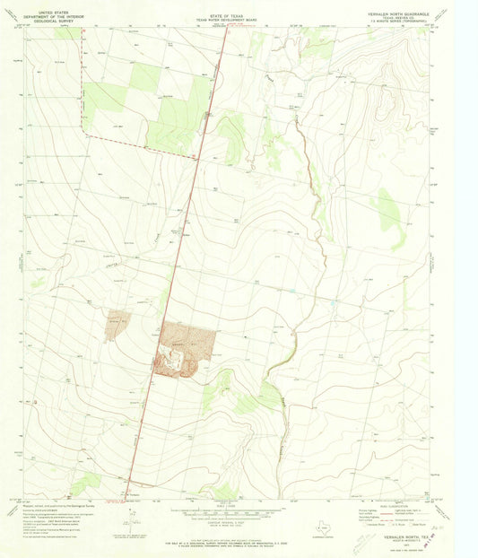 1971 Verhalen North, TX - Texas - USGS Topographic Map