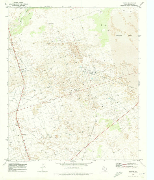 1970 Vesrue, TX - Texas - USGS Topographic Map