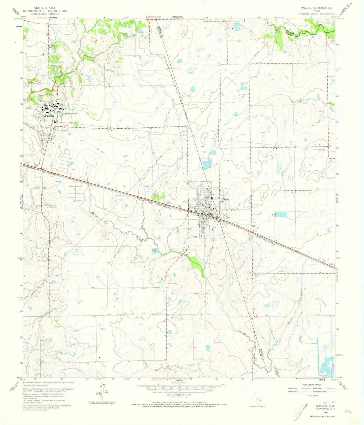 1960 Waller, TX - Texas - USGS Topographic Map v2