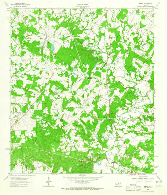 1962 Warda, TX - Texas - USGS Topographic Map
