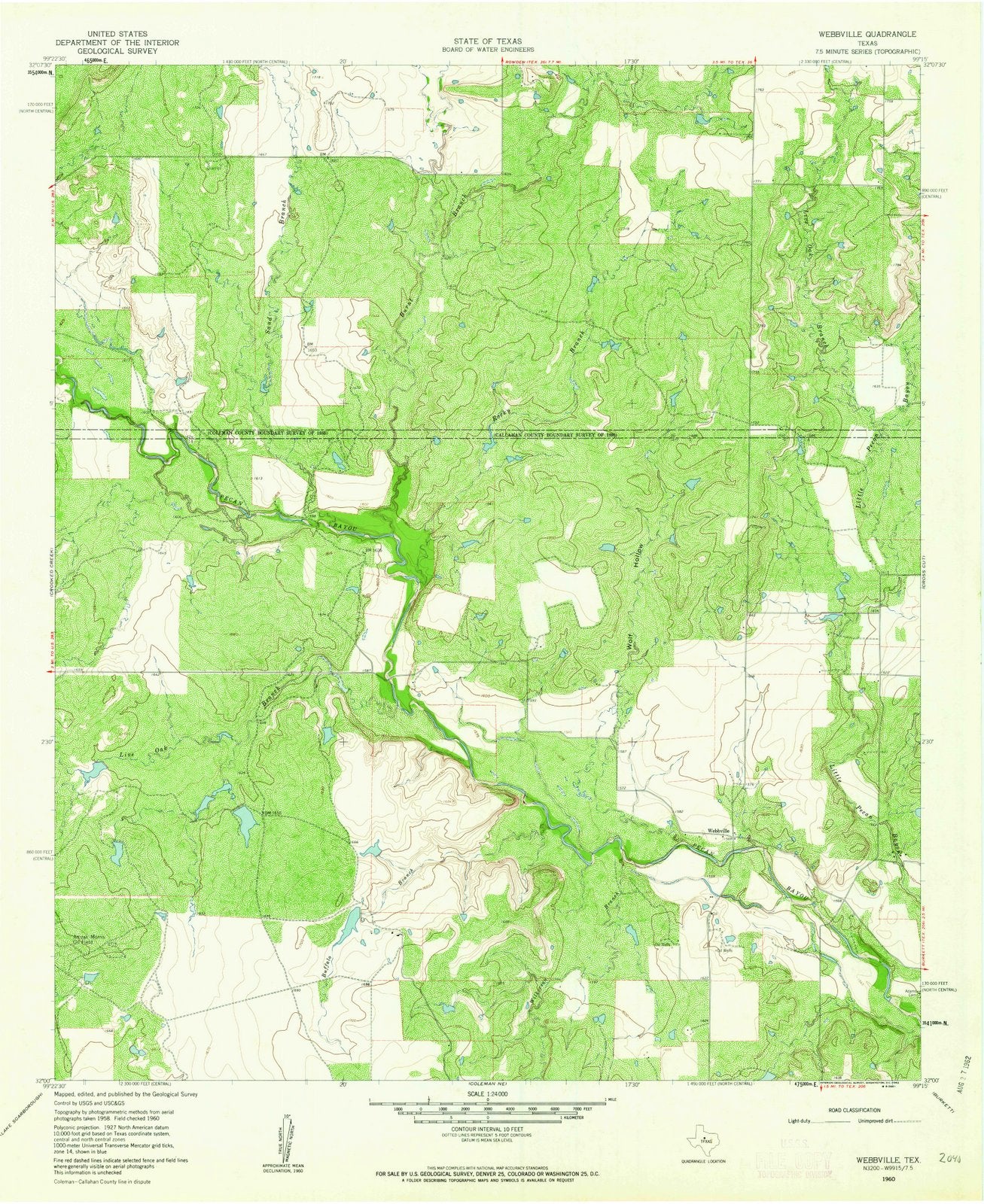 1960 Webbville, TX - Texas - USGS Topographic Map