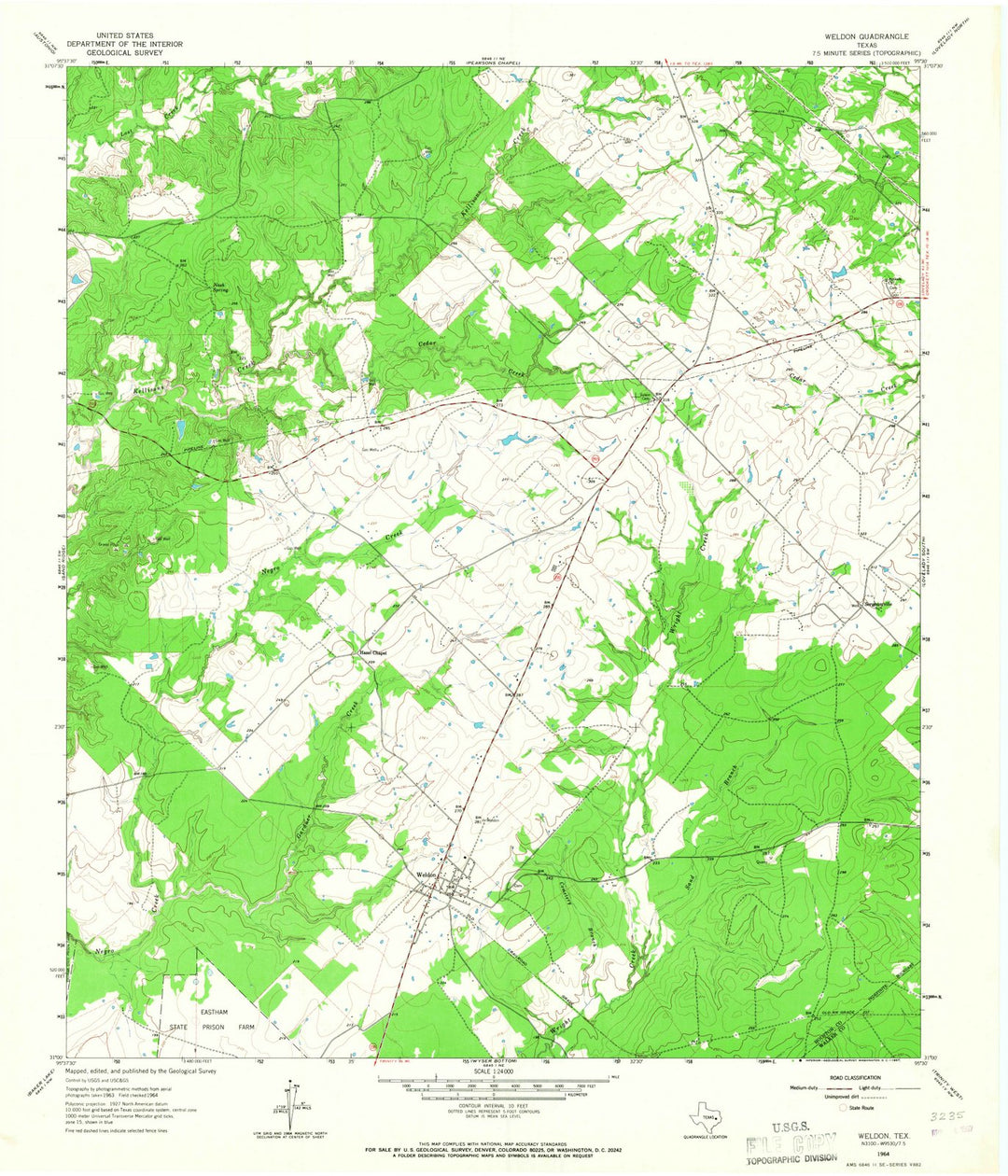 1964 Weldon, TX - Texas - USGS Topographic Map