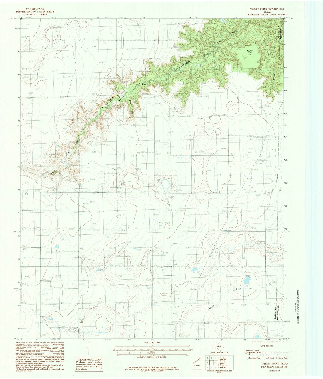 1984 Wesley Point, TX - Texas - USGS Topographic Map