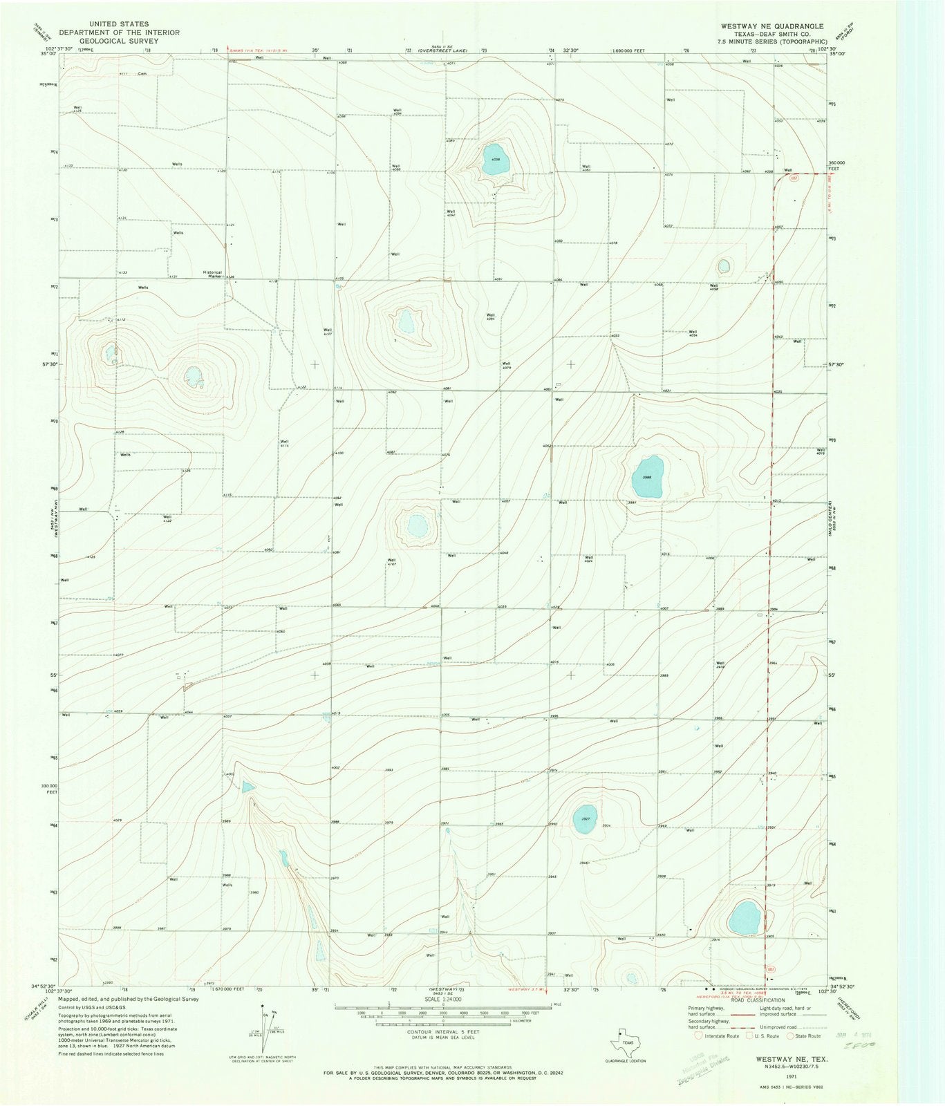 1971 Westway, TX - Texas - USGS Topographic Map