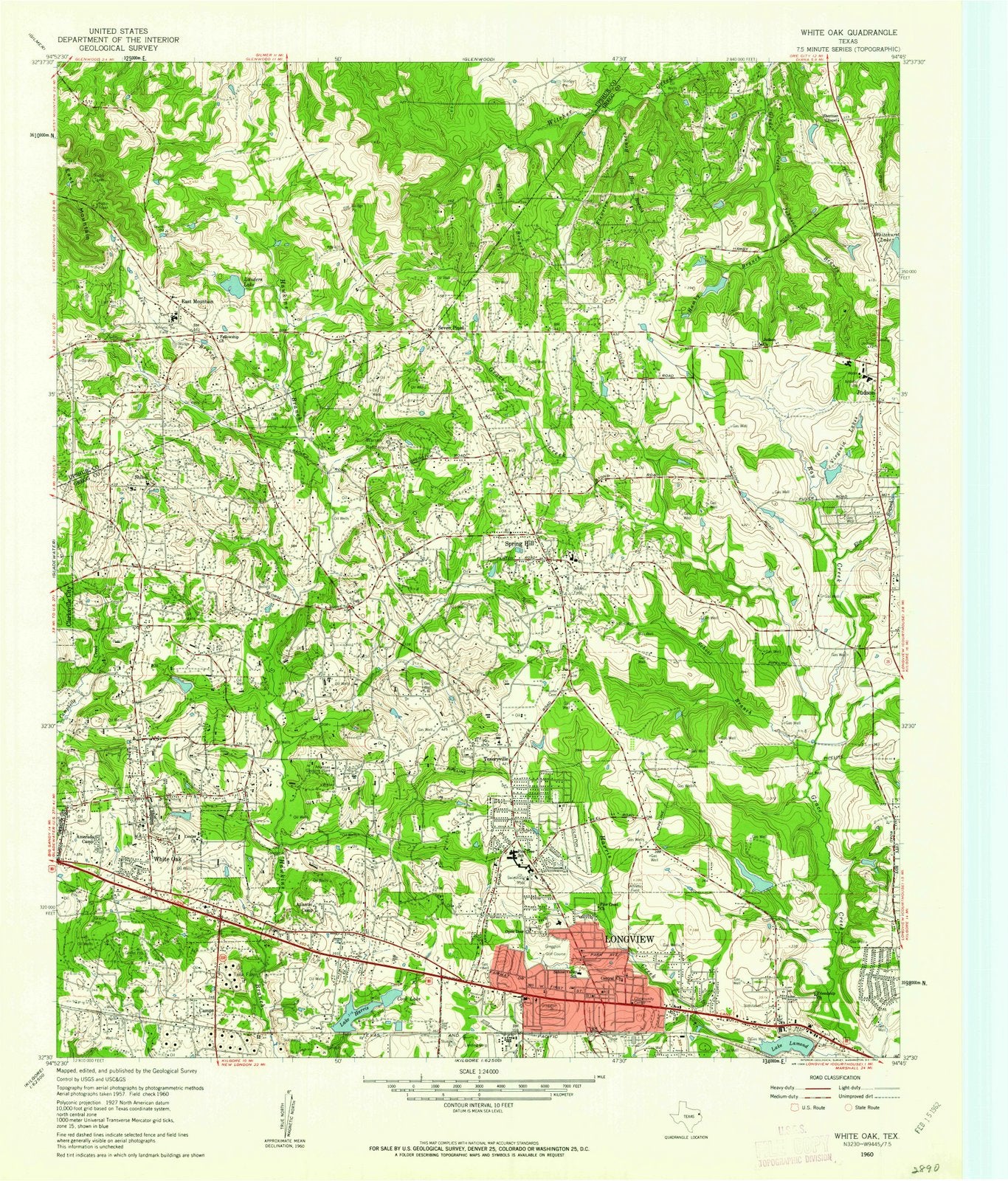 1960 White Oak, TX - Texas - USGS Topographic Map