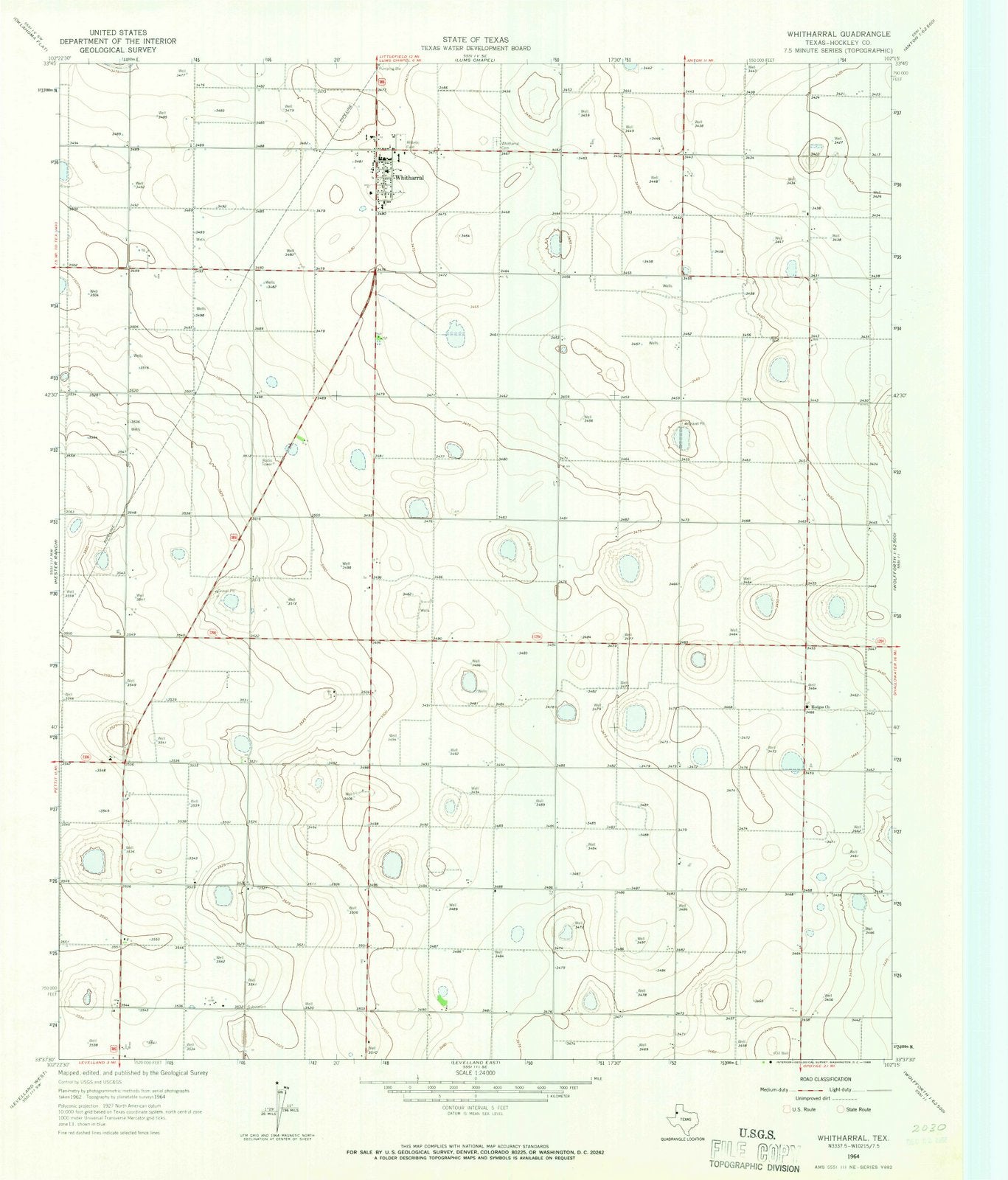 1964 Whitharral, TX - Texas - USGS Topographic Map