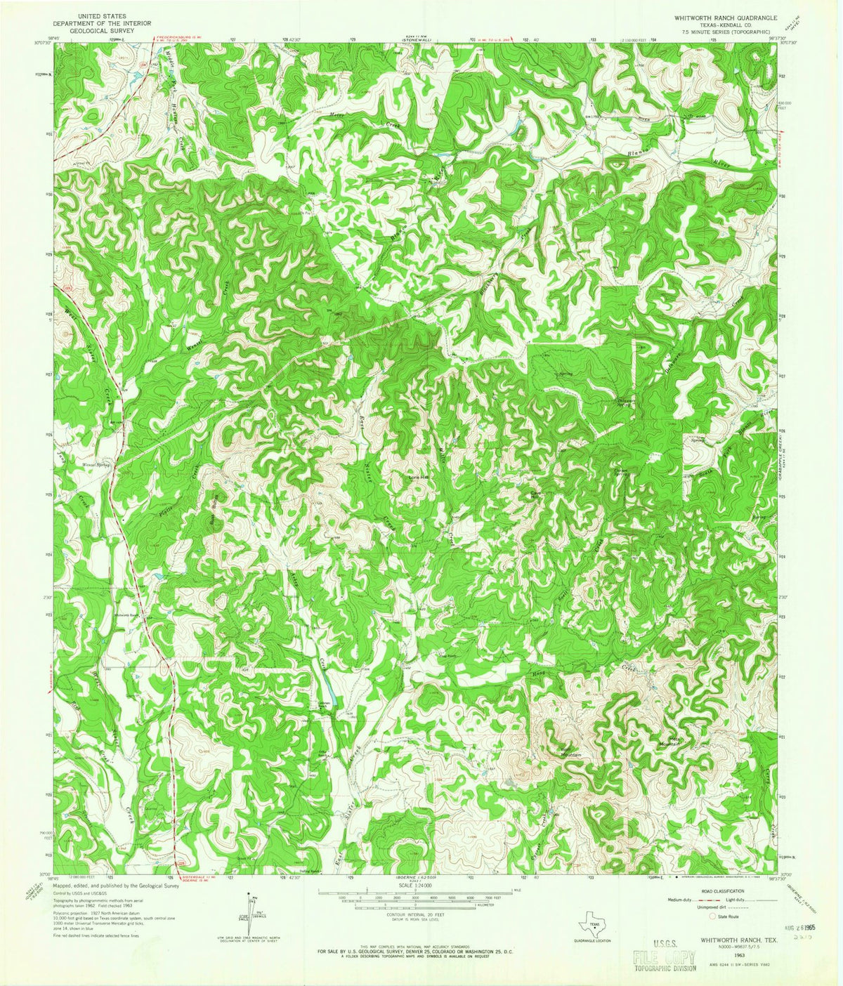 1963 Whitworth Ranch, TX - Texas - USGS Topographic Map