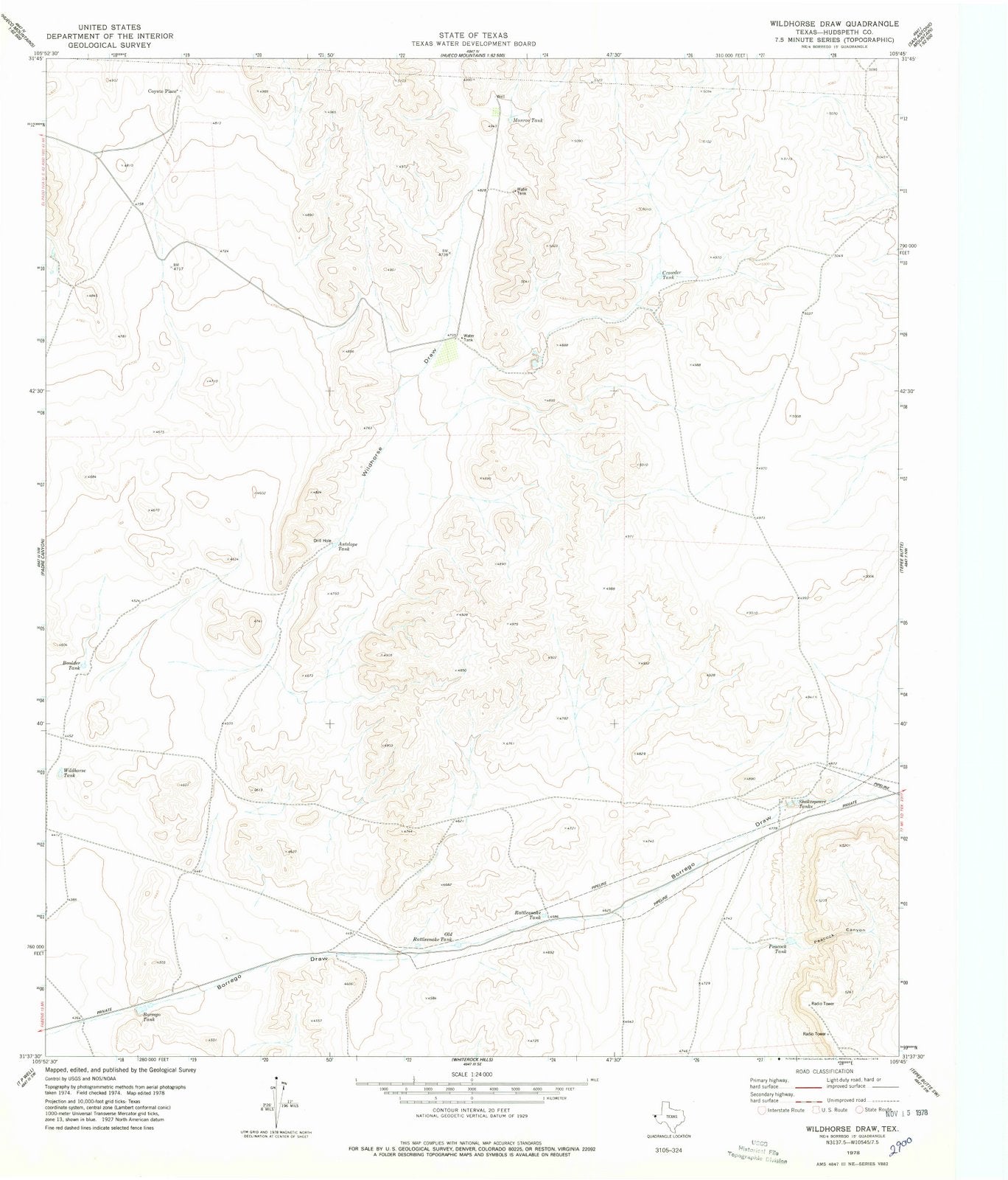1978 Wildhorseraw, TX - Texas - USGS Topographic Map