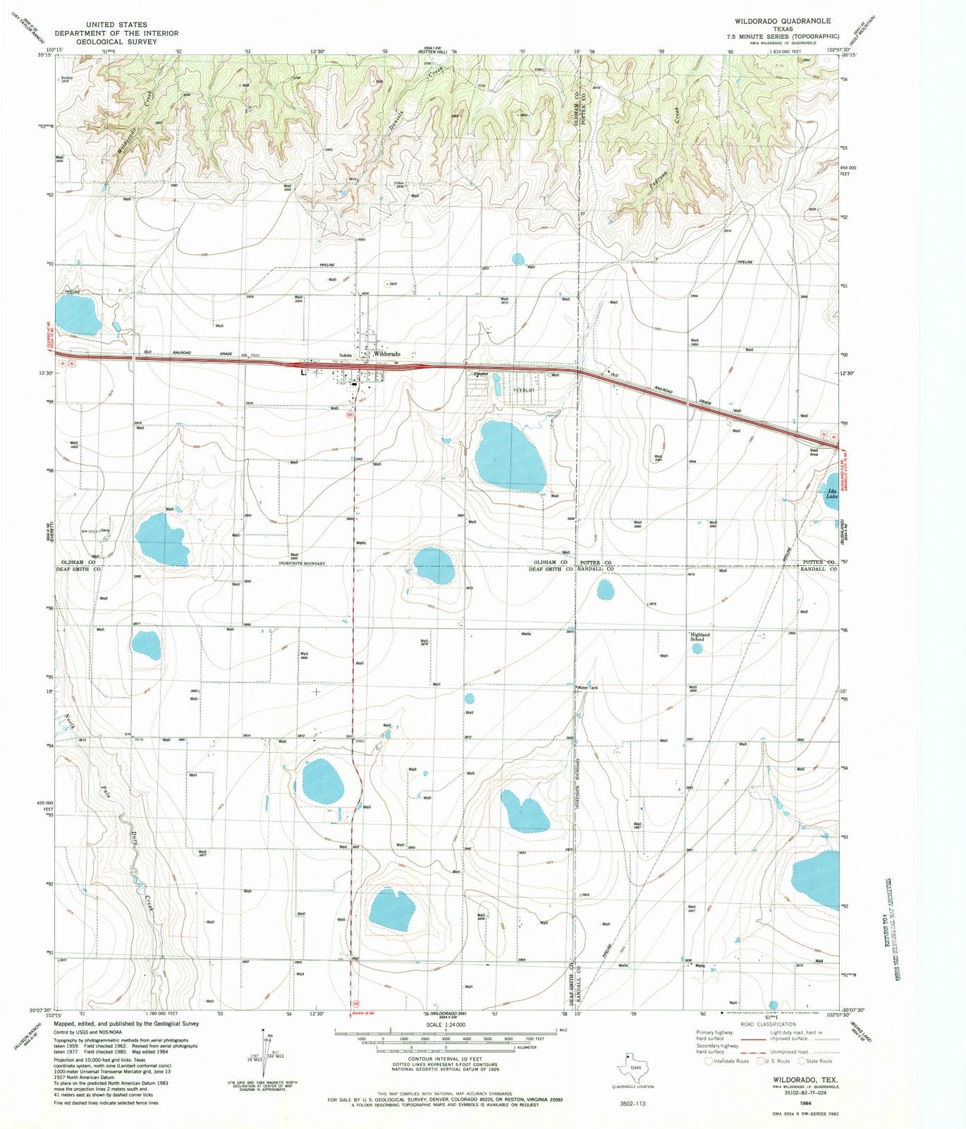 1984 Wildorado, TX - Texas - USGS Topographic Map v2