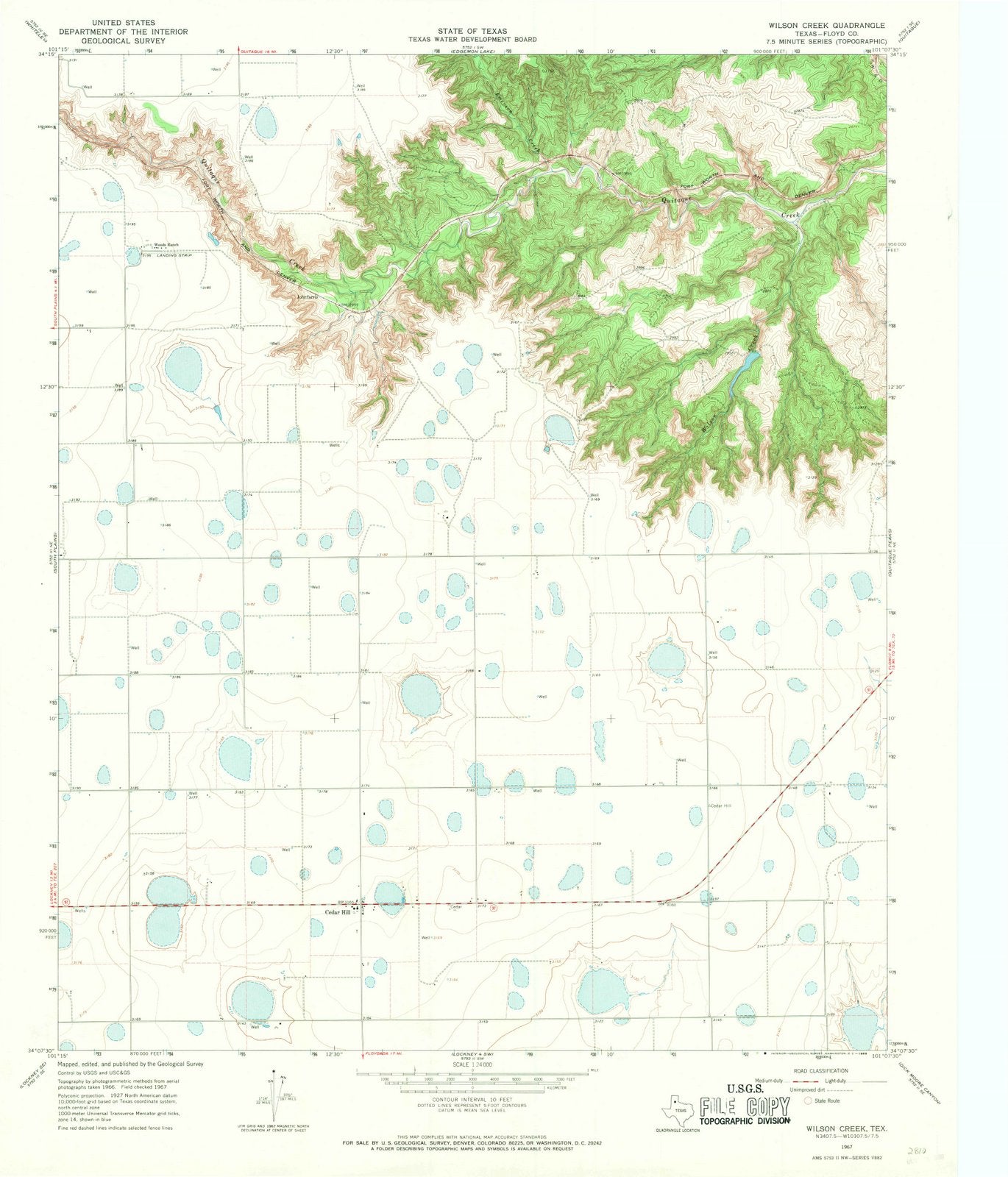 1967 Wilson Creek, TX - Texas - USGS Topographic Map