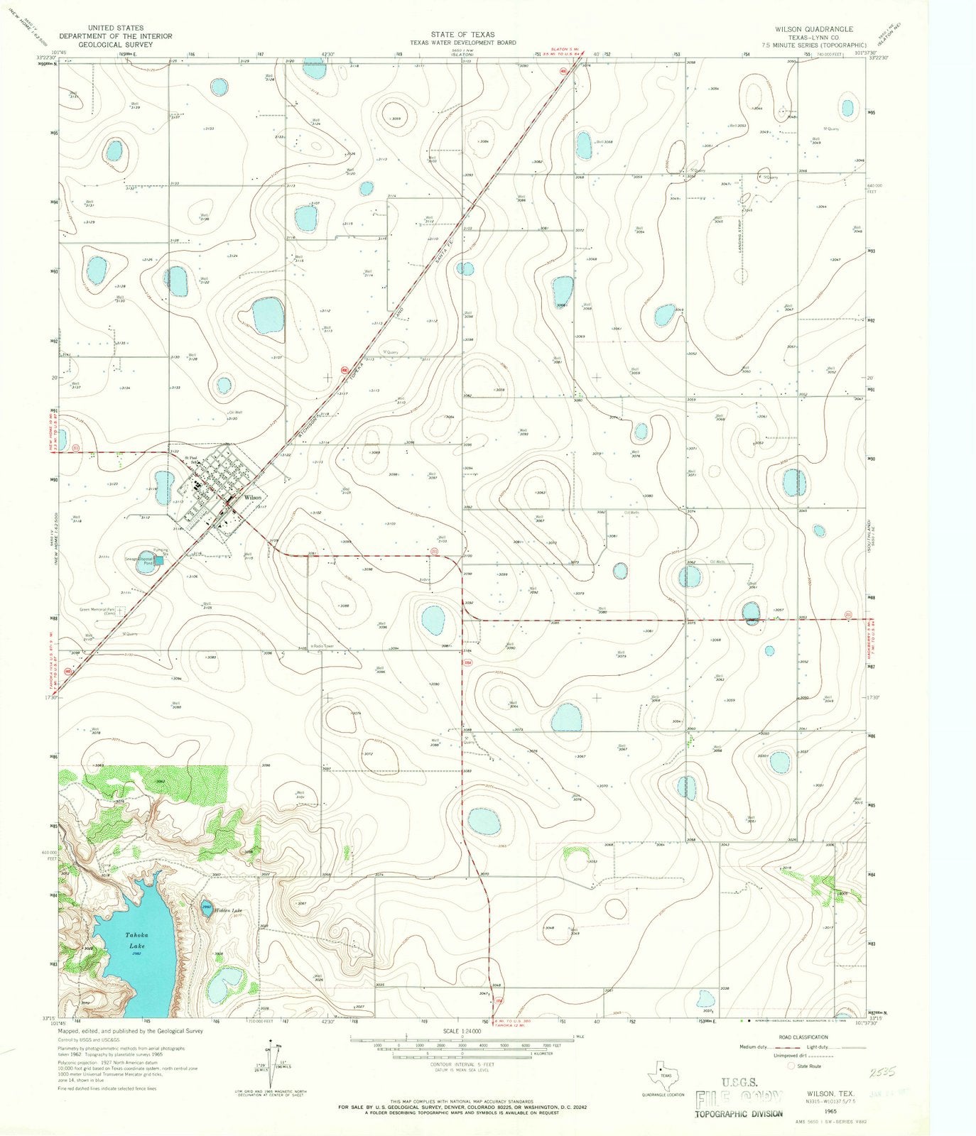 1965 Wilson, TX - Texas - USGS Topographic Map