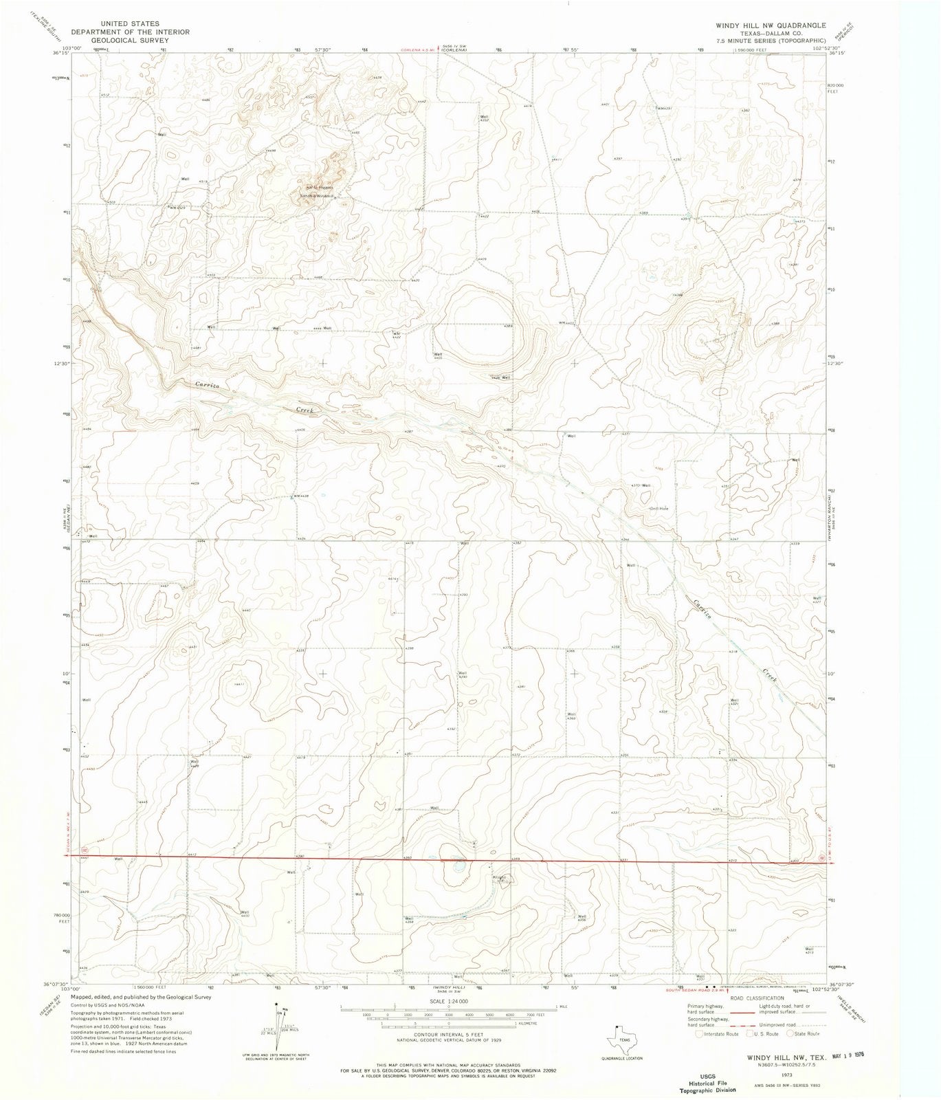 1973 Windy Hill, TX - Texas - USGS Topographic Map