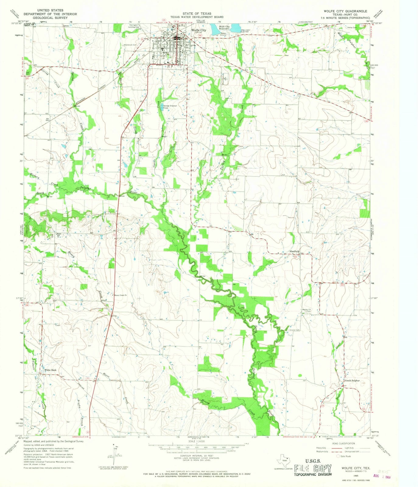 1965 Wolfe City, TX - Texas - USGS Topographic Map
