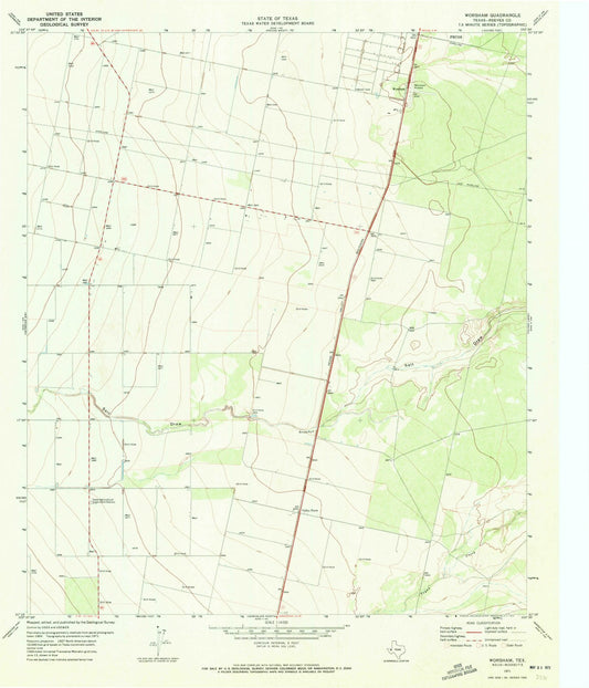 1971 Worsham, TX - Texas - USGS Topographic Map