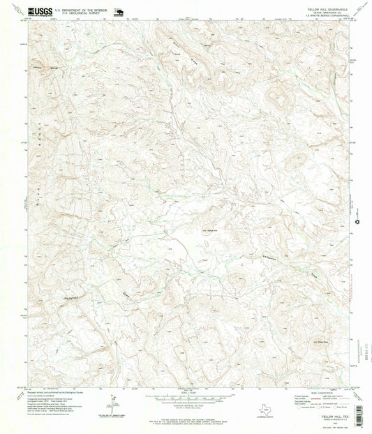 1971 Yellow Hill, TX - Texas - USGS Topographic Map
