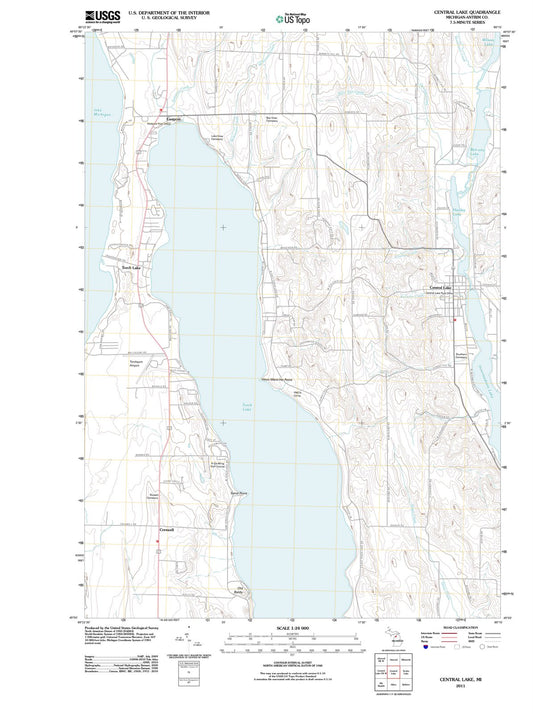 2011 Central Lake, MI - Michigan - USGS Topographic Map