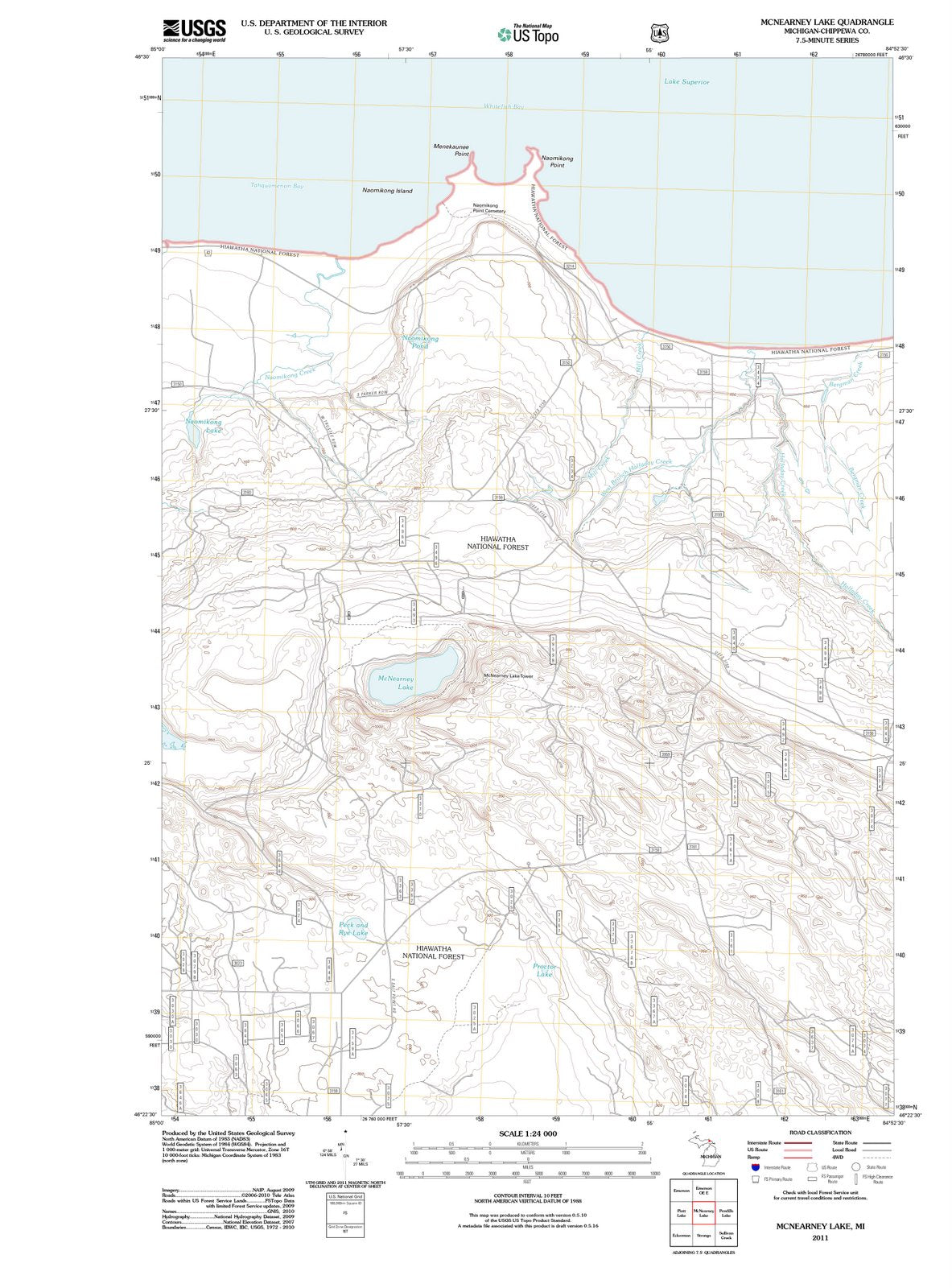 2011 McNearney Lake, MI - Michigan - USGS Topographic Map