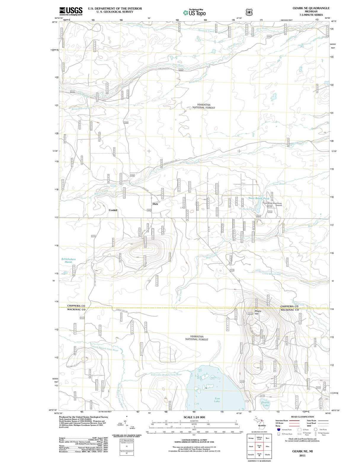 2011 Ozark, MI - Michigan - USGS Topographic Map v2