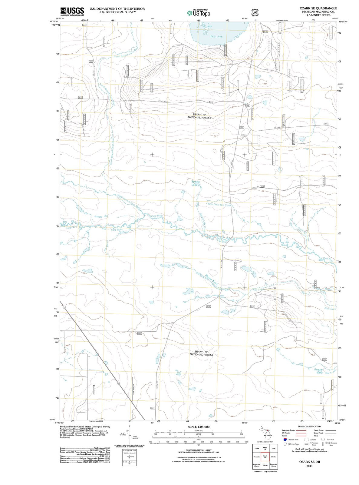 2011 Ozark, MI - Michigan - USGS Topographic Map v3