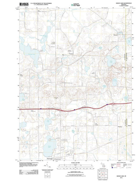 2011 Grass Lake, MI - Michigan - USGS Topographic Map