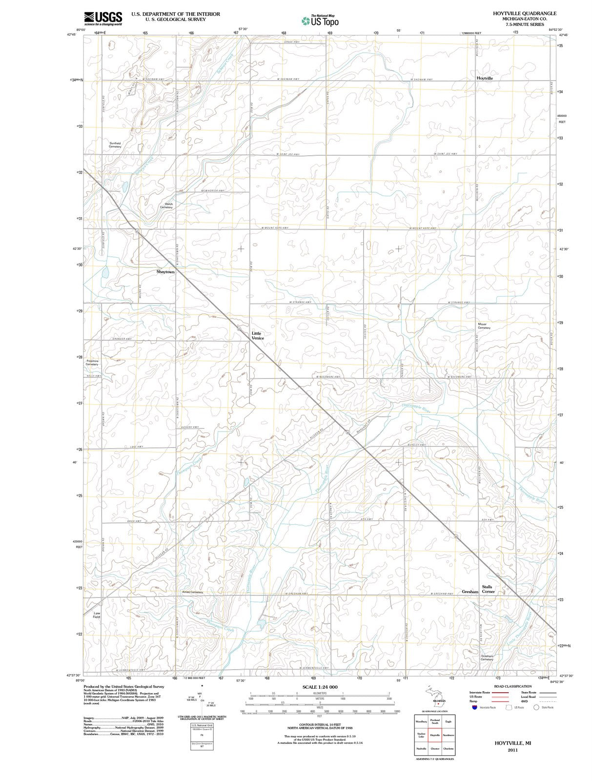 2011 Hoytville, MI - Michigan - USGS Topographic Map