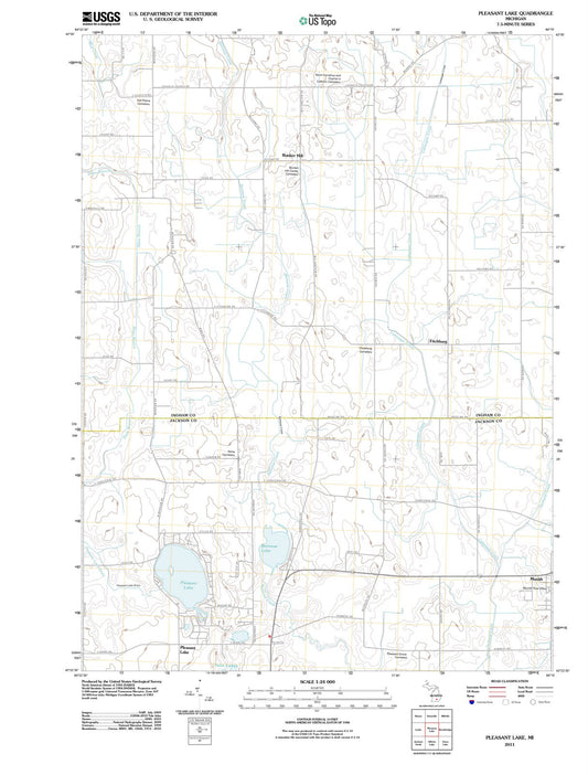 2011 Pleasant Lake, MI - Michigan - USGS Topographic Map