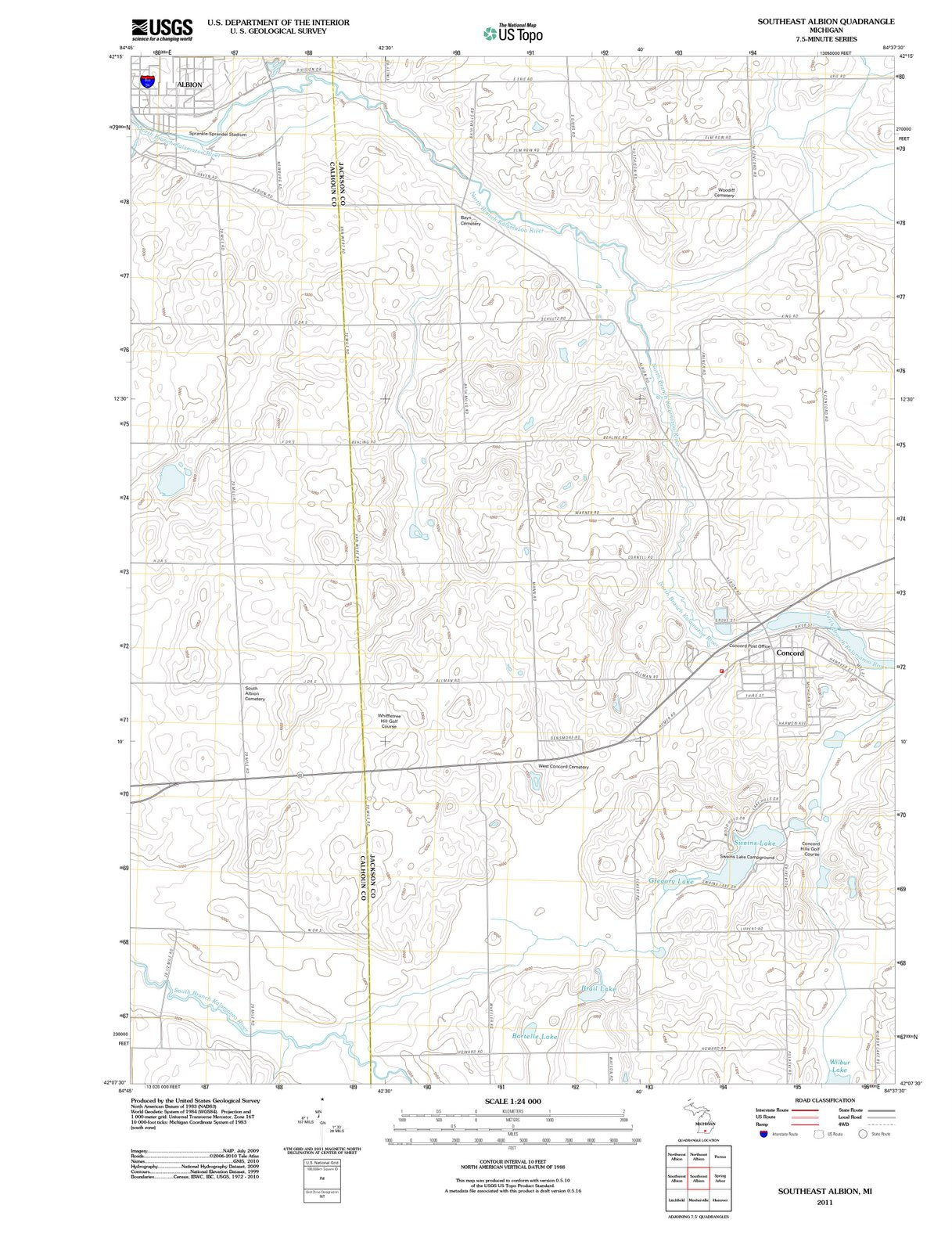 2011 Southeast Albion, MI - Michigan - USGS Topographic Map