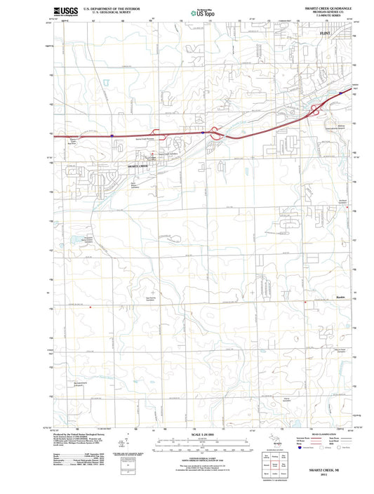 2011 Swartz Creek, MI - Michigan - USGS Topographic Map