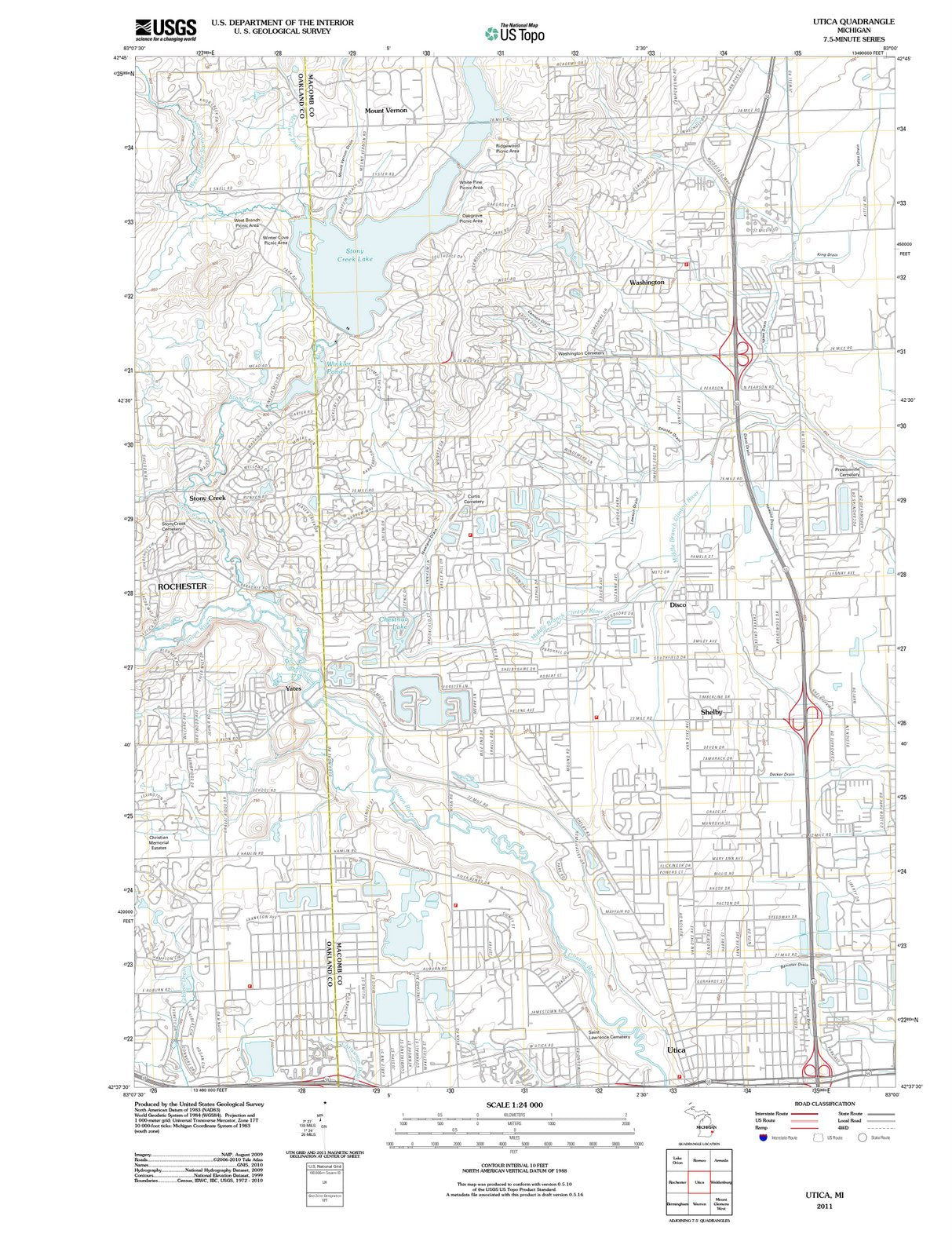 2011 Utica, MI - Michigan - USGS Topographic Map