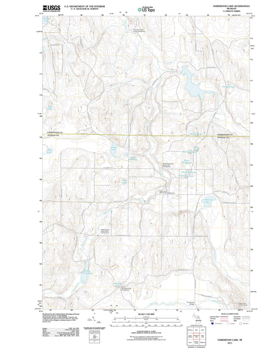 2011 Hardwood Lake, MI - Michigan - USGS Topographic Map
