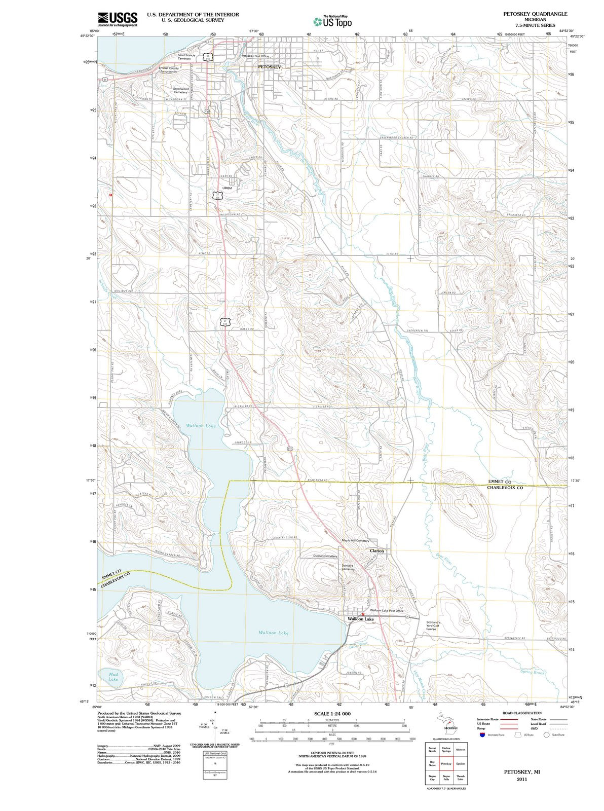 2011 Petoskey, MI - Michigan - USGS Topographic Map