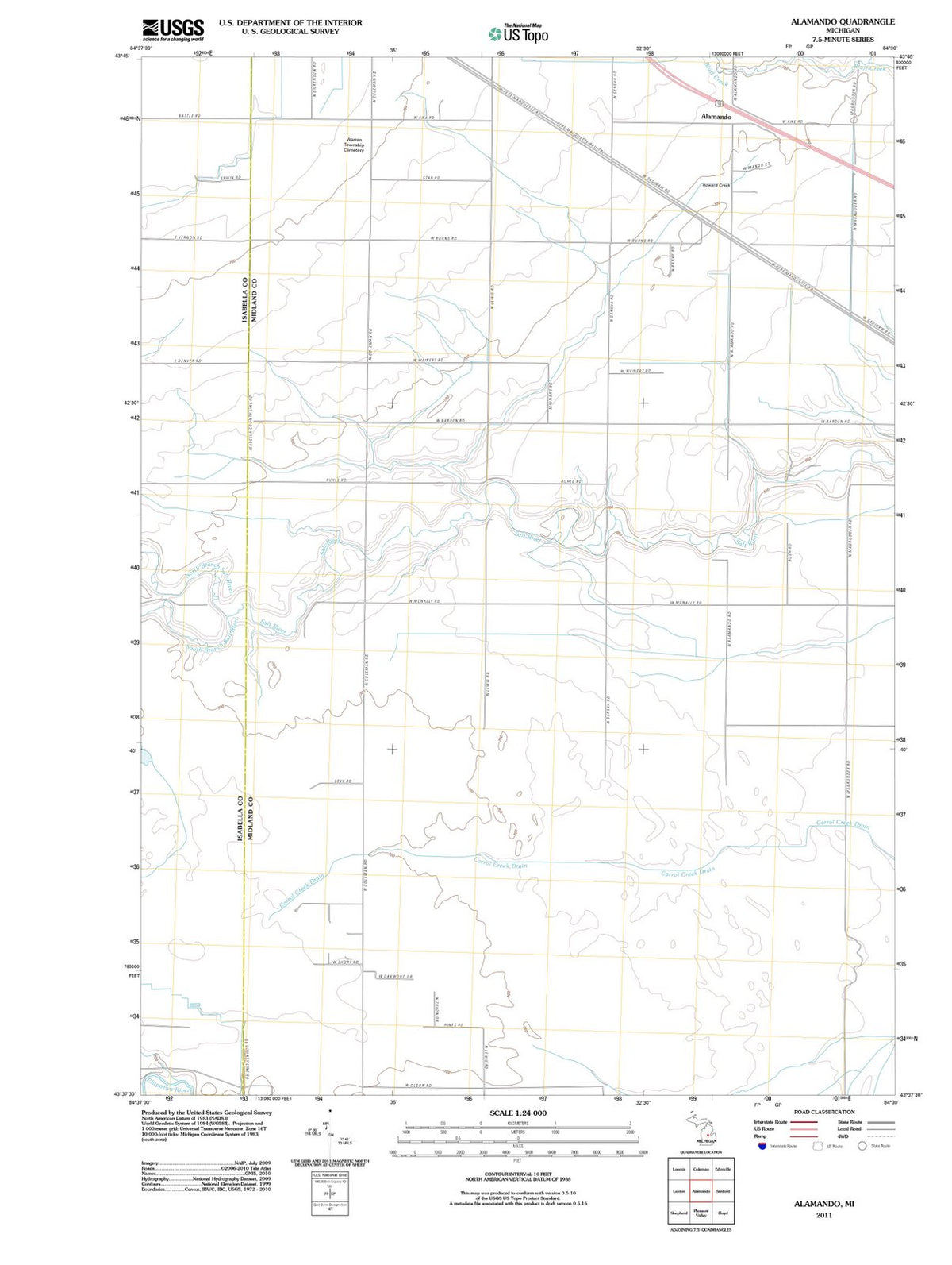 2011 Alamando, MI - Michigan - USGS Topographic Map