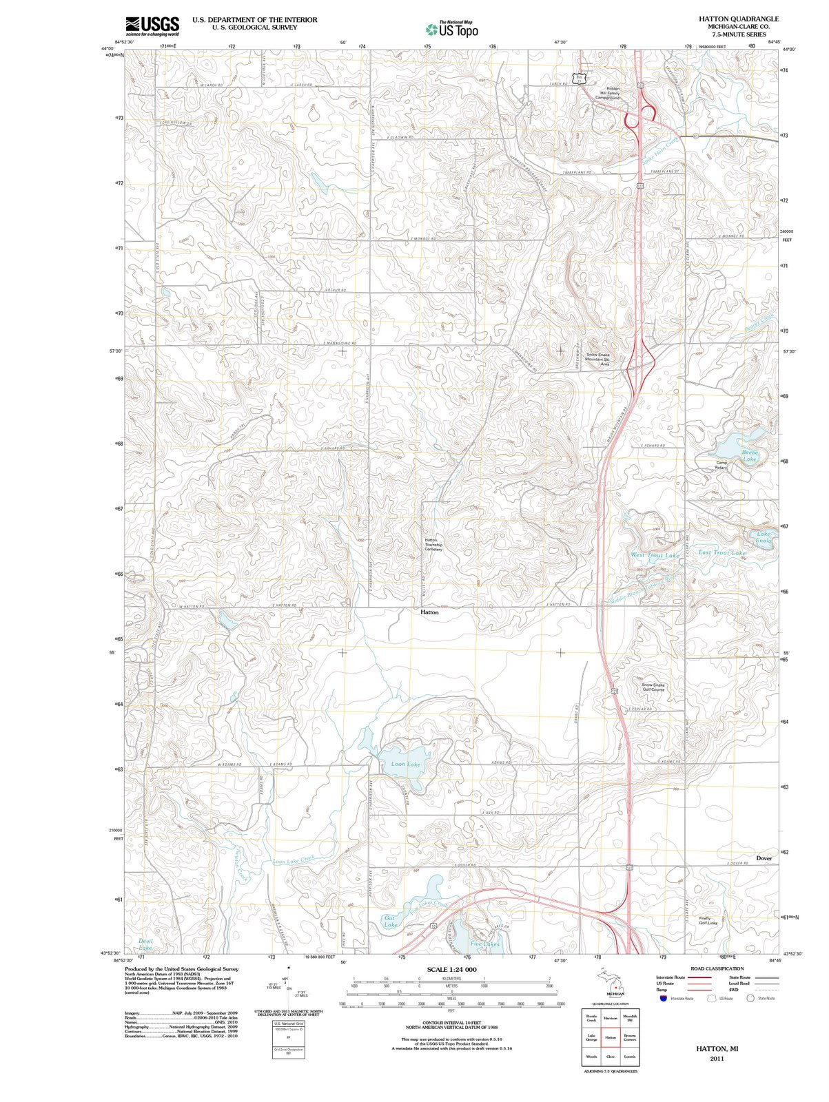 2011 Hatton, MI - Michigan - USGS Topographic Map