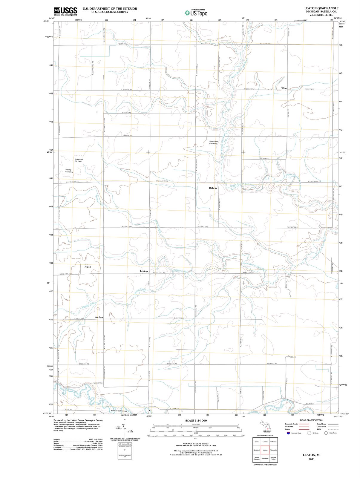 2011 Leaton, MI - Michigan - USGS Topographic Map