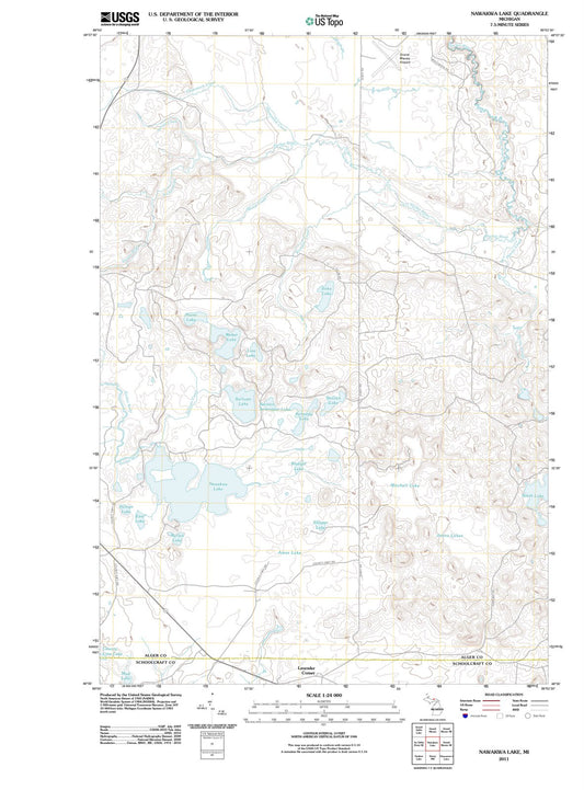 2011 Nawakwa Lake, MI - Michigan - USGS Topographic Map