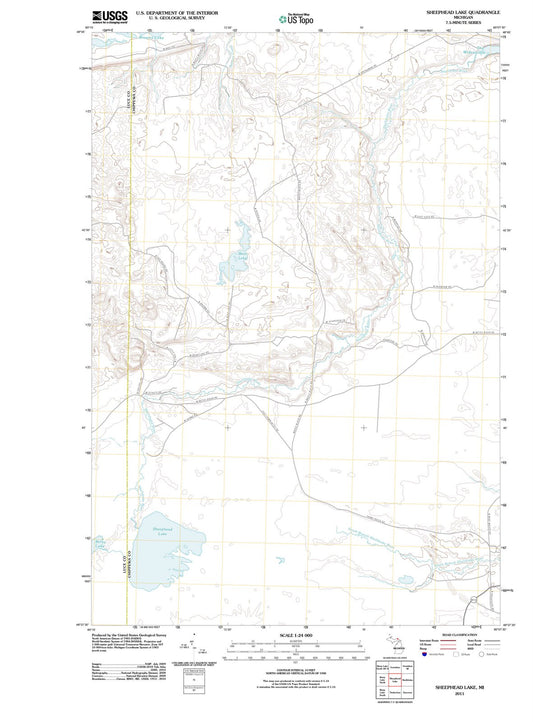 2011 Sheephead Lake, MI - Michigan - USGS Topographic Map