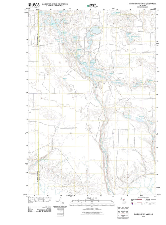 2011 Tahquamenon Lakes, MI - Michigan - USGS Topographic Map