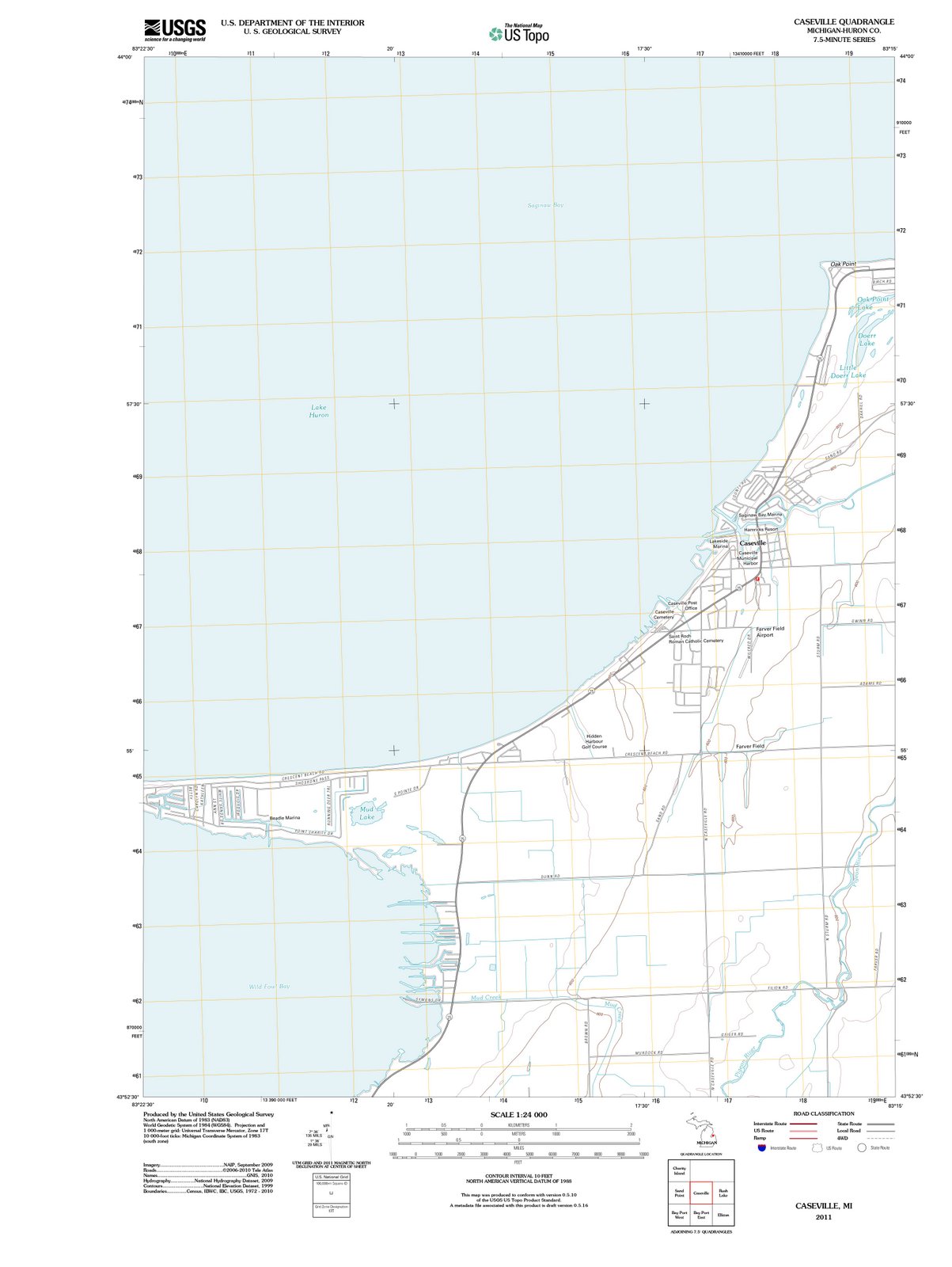 2011 Caseville, MI - Michigan - USGS Topographic Map
