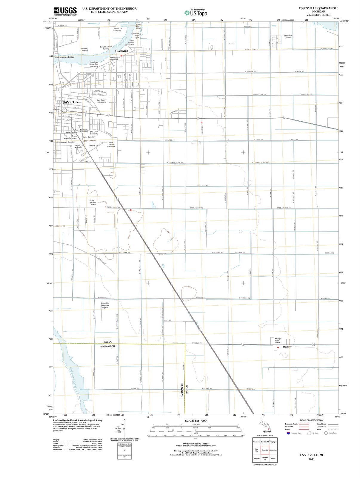2011 Essexville, MI - Michigan - USGS Topographic Map