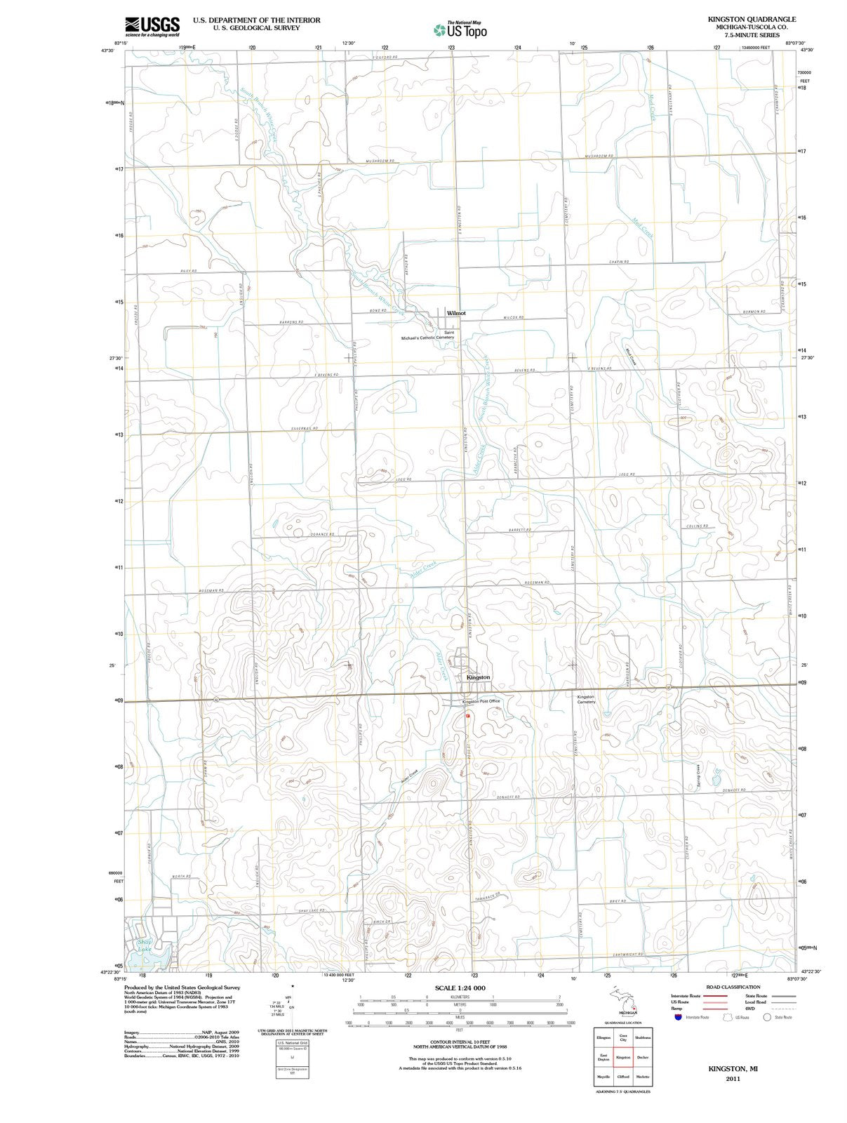 2011 Kingston, MI - Michigan - USGS Topographic Map