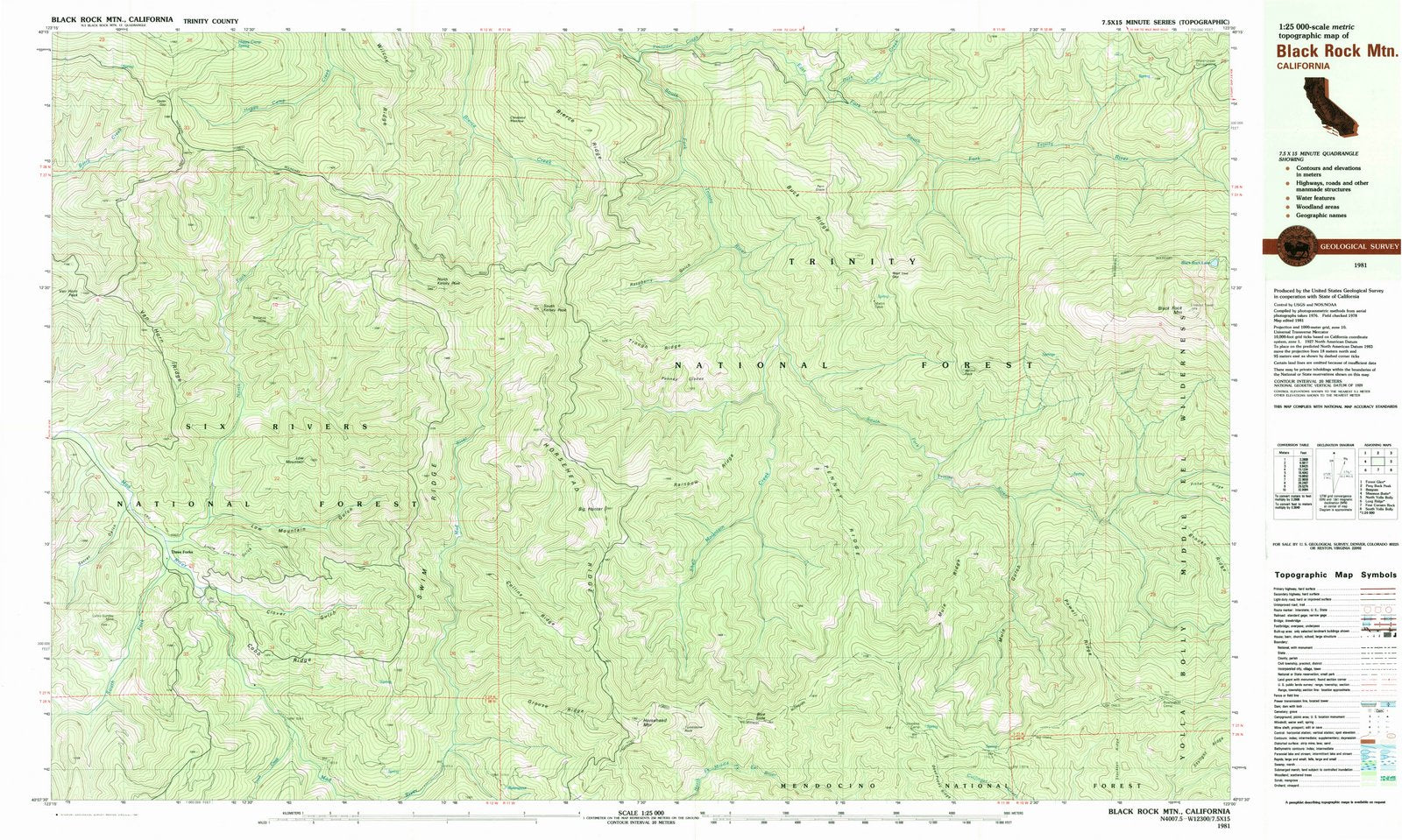 1981 Black Rock MTN, CA - California - USGS Topographic Map