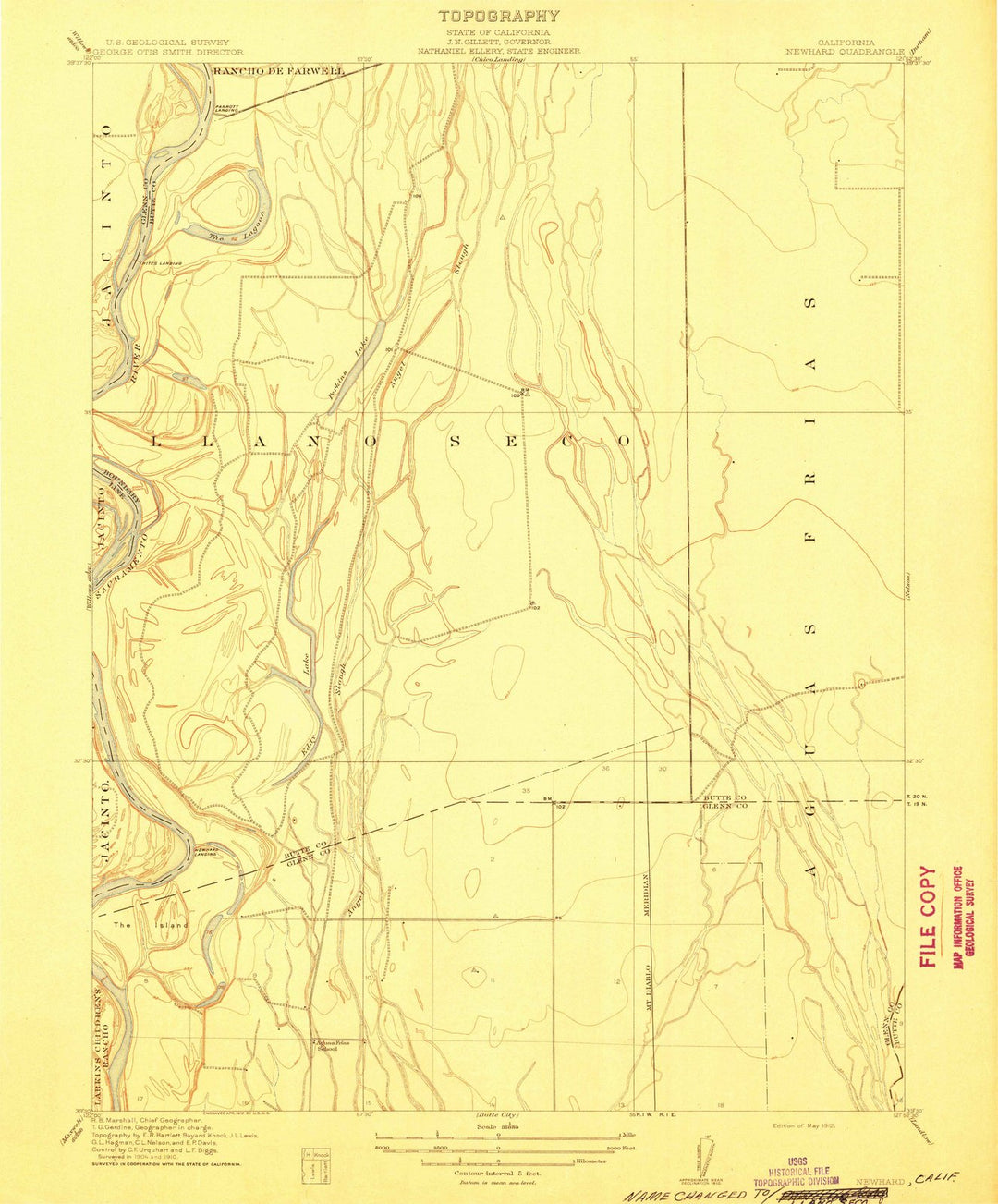 1912 Newhard, CA - California - USGS Topographic Map