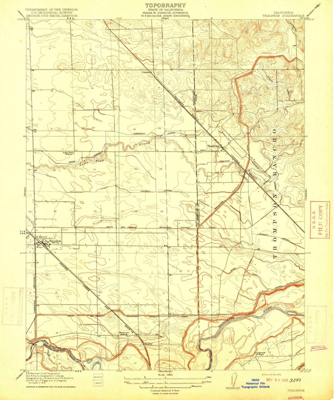 1915 Thalheim, CA - California - USGS Topographic Map