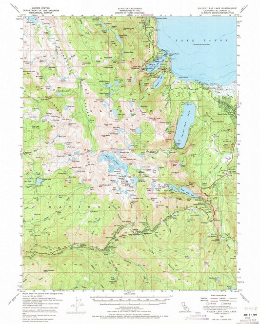 1955 Fallen Leaf Lake, CA - California - USGS Topographic Map
