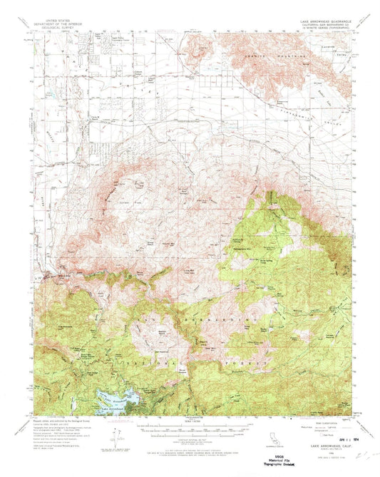 1956 Lake Arrowhead, CA - California - USGS Topographic Map