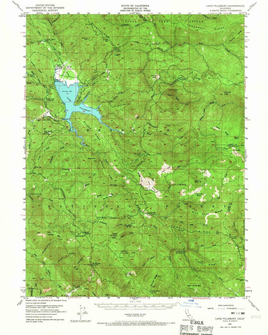 1951 Lake Pillsbury, CA - California - USGS Topographic Map